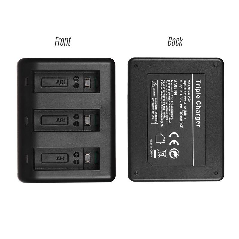 1300.0 mAh Charging Kit Triple Channel Charger Black