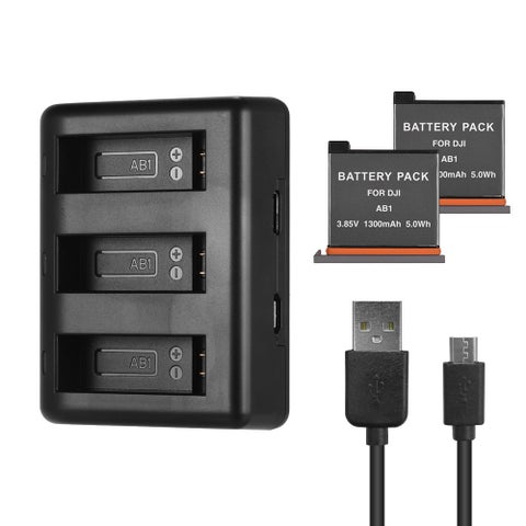 1300.0 mAh Charging Kit Triple Channel Charger Black