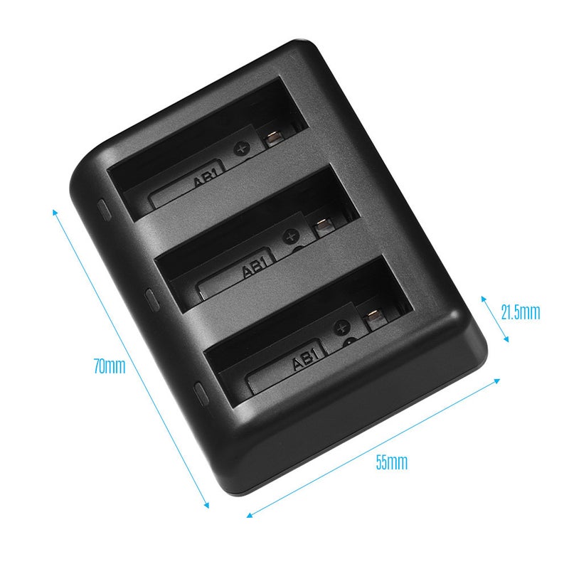 1300.0 mAh Charging Kit Triple Channel Charger Black