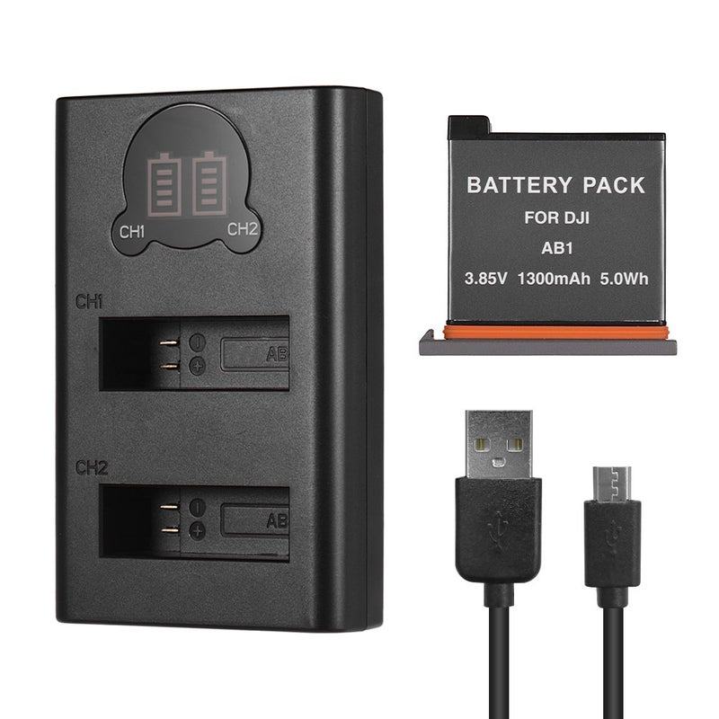 1300.0 mAh Charging Kit LCD Smart Display Dual Port Charger Black  - Image 1