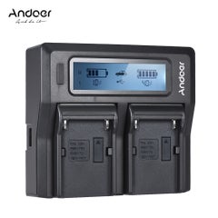 ANDOER Andoer NP-F970 Dual Channel Digital Camera Battery Charger Black  - Image 1