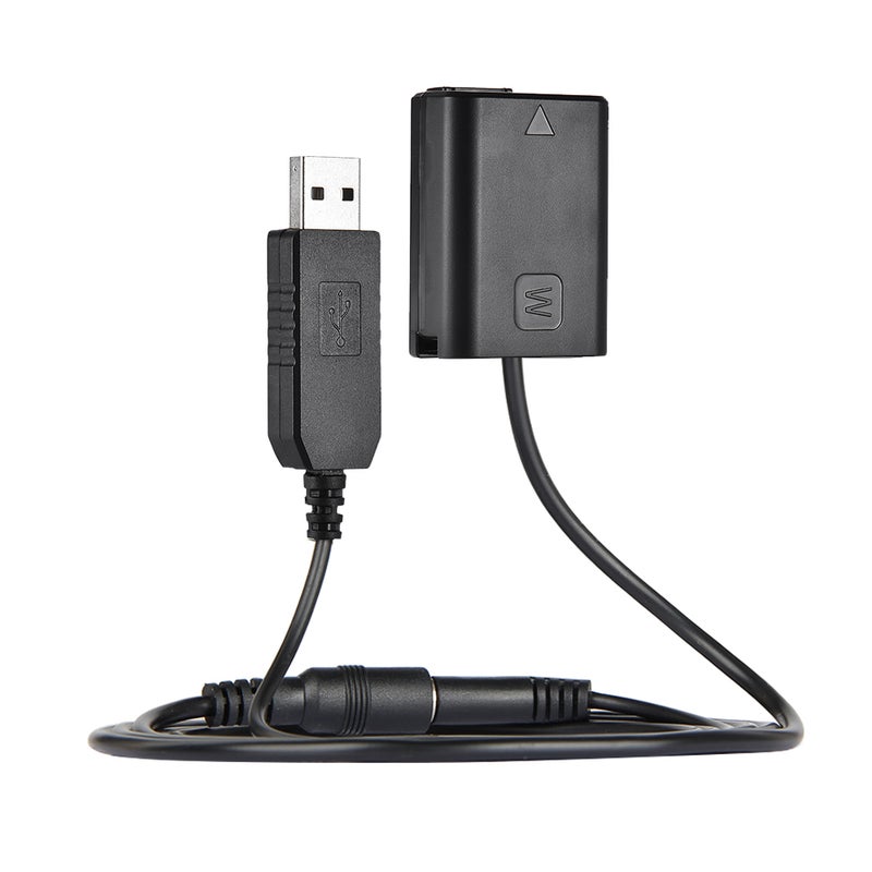 docooler NP-FW50 Dummy Battery + DC Power Bank (5V 2A) USB Adapter Cable Replacement Black  - Image 5