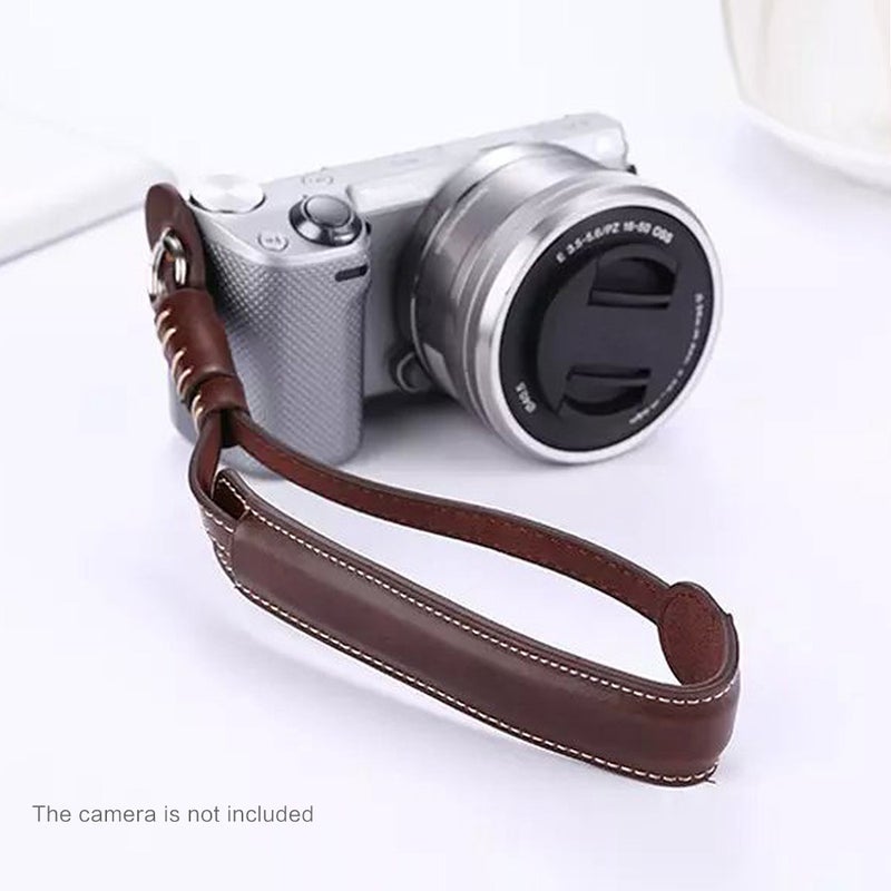 X5-M Camera Wrist Hand Strap PU Leather Lanyard Brown  - Image 3