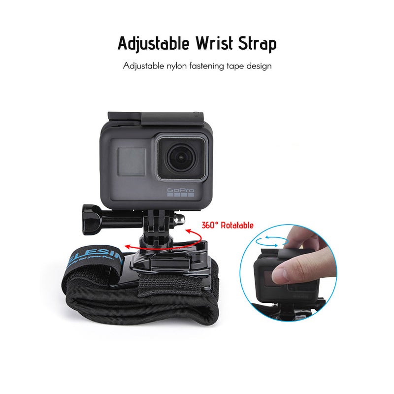 TELESIN 360 Degree Rotatable Wrist Strap Arm Mount Band Holder Black  - Image 3