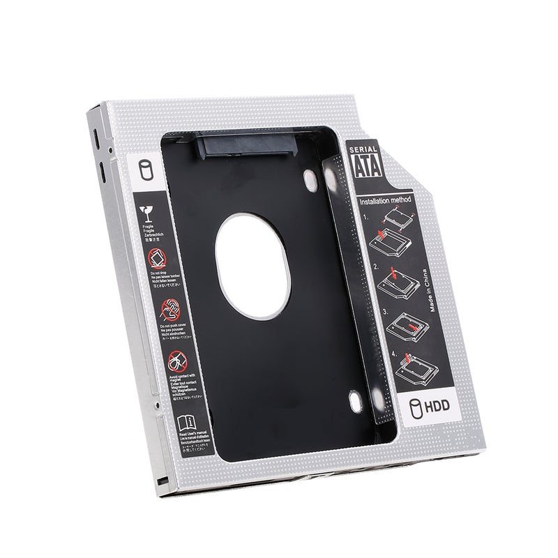 Generic Aluminum Alloy SATA3.0 2nd Caddy 12.7mm 2.5 Inch SSD HDD Enclosure For Desktop PC Laptops Black  - Image 4