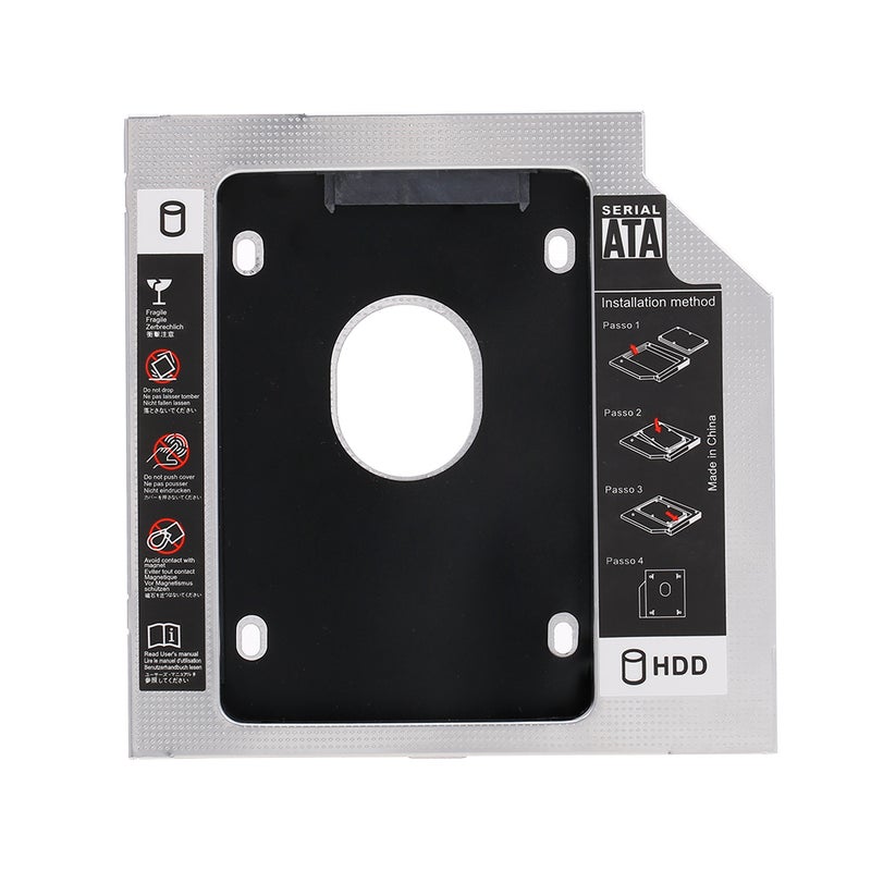 Generic - Aluminum Alloy SATA3.0 2nd HDD Caddy SSD Enclosure For Desktop PC Laptops Black - Image 1