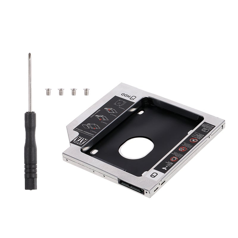 Generic - Aluminum Alloy SATA3.0 2nd HDD Caddy SSD Enclosure For Desktop PC Laptops Black - Image 1