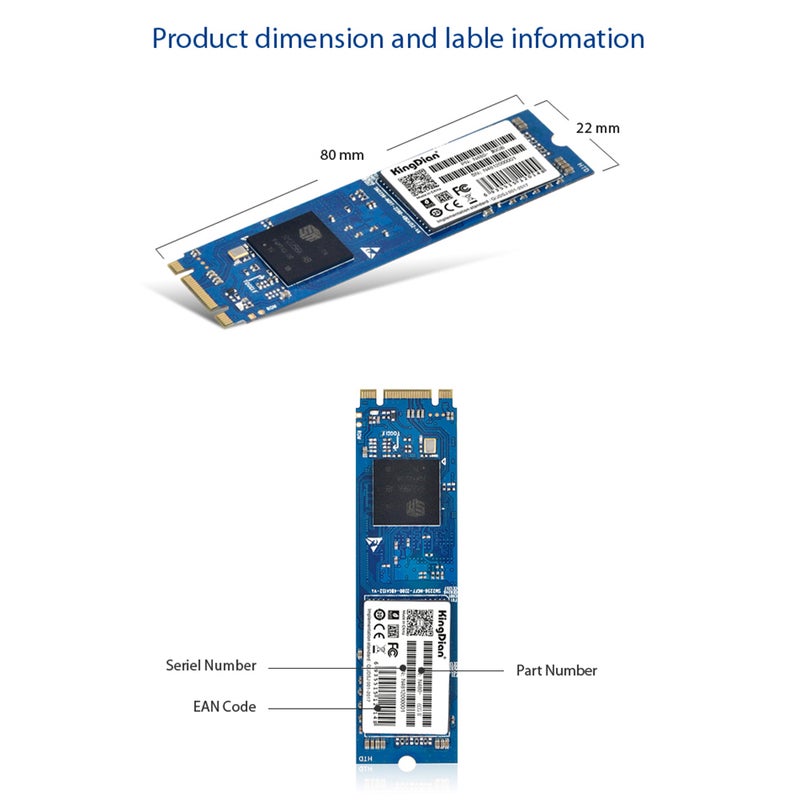 KingDian - Portable M.2 NGFF Interface N480 60GB/120GB/240GB Internal Solid State Drive For Computer Laptop Desktop Multicolour - Image 1