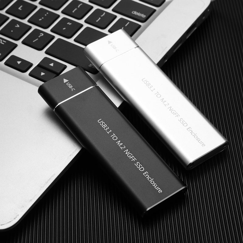 Generic USB 3.1 To M.2 NGFF SSD Enclosure B Key NGFF SATA For Type C Adapter Case Black  - Image 2