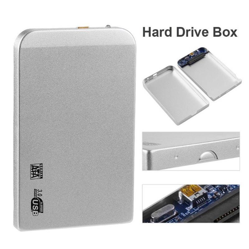 2.5" 5Gbps 3TB USB3.0 SATA Portable Hard Drive Box Silver