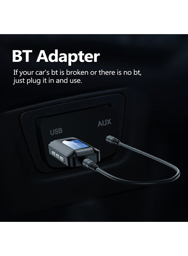 Mini USB Audio Receiver and Transmitter BT Adapter Wireless 2 in 1 RX and TX Adapter with LCD Screen null Black  - Image 4