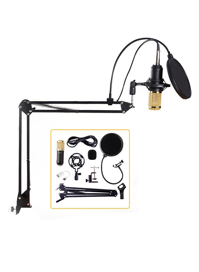 Generic - BM800 Professional Suspension Microphone Kit Live Broadcasting Recording Condenser Microphone Set BM-800 Gold - Image 1