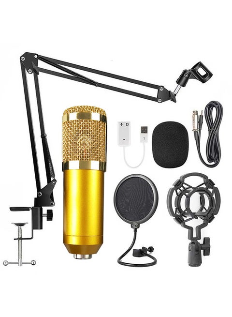 BM800 Professional Suspension Microphone Kit Live Broadcasting Recording Condenser Microphone Set BM-800 Gold