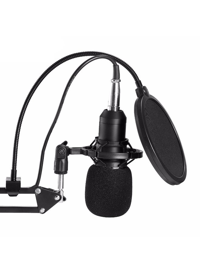 Generic - BM800 Professional Suspension Microphone Kit Live Broadcasting Recording Condenser Microphone Set BM-800 silver and black - Image 1