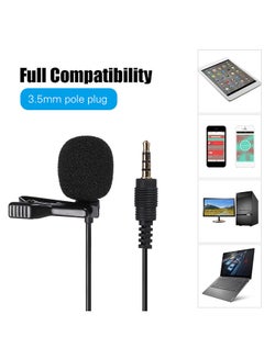Generic GL-119 3.5AUX Lavalier Microphone Omni Directional Condenser Microphone Superb Sound Black GL-119 Black  - Image 3