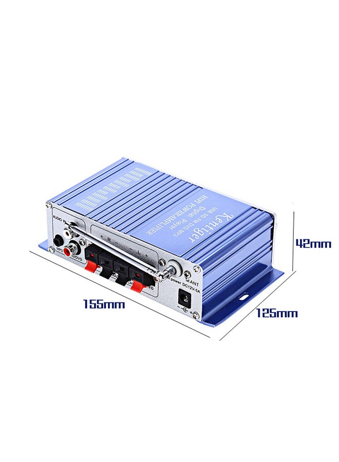 Mini BT Stereo Audio Power Amplifier Portable Sound Amp with Remote Control for Home and Car null Blue  - Image 2