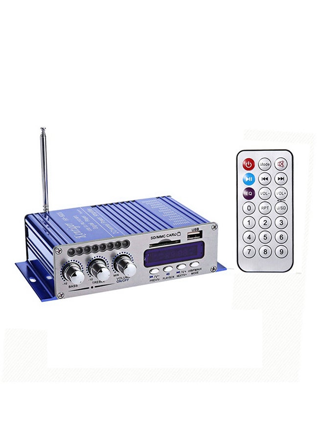 Mini BT Stereo Audio Power Amplifier Portable Sound Amp with Remote Control for Home and Car null Blue  - Image 1