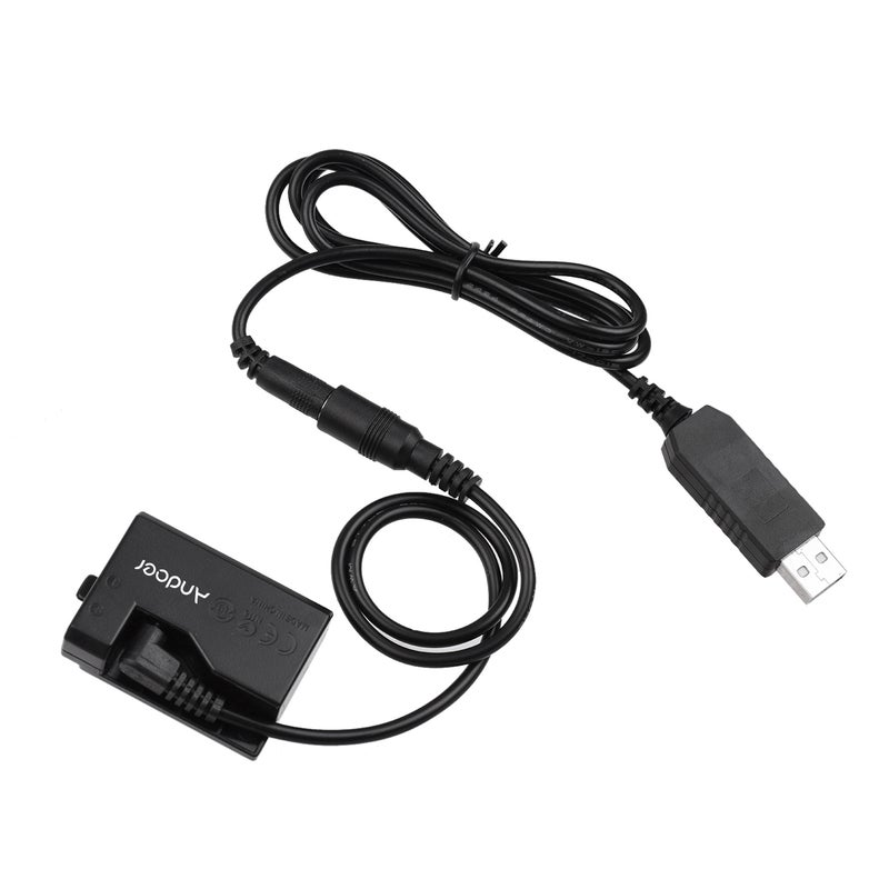 ANDOER ACK-E10 5V USB Dummy Battery DC Coupler Adapter Black - Image 4