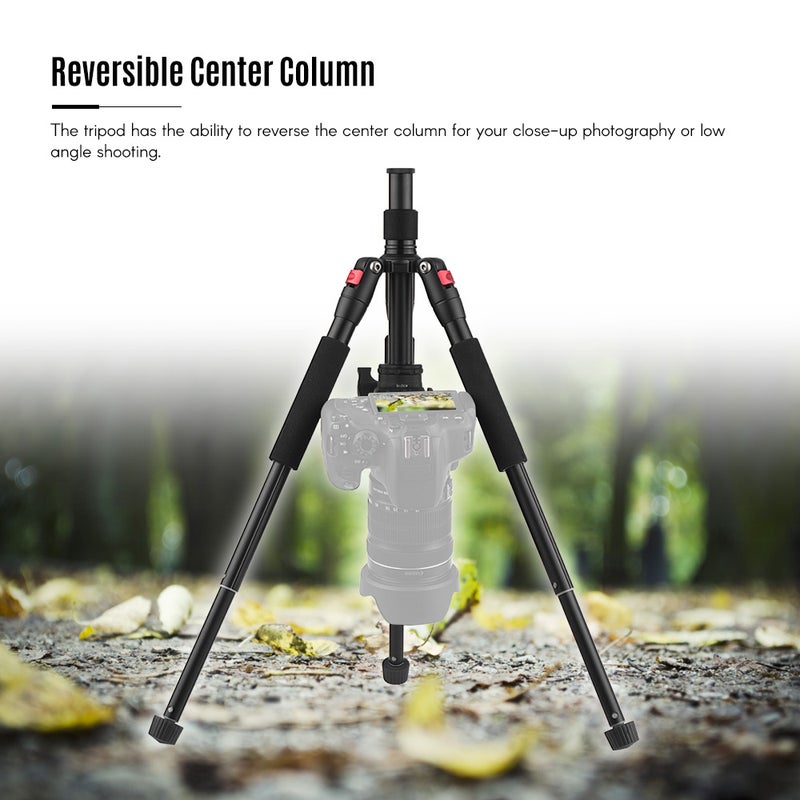 أندوير حامل ثلاثي القوائم K521S محمول بهيكل قابل للتمديد مصنوع من خليط الألومنيوم مكون من 5 أقسام مزوّد برأس كروي صغير أسود - Image 3