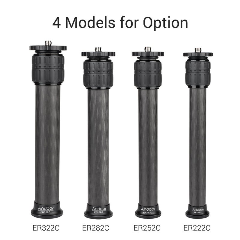 ANDOER ER322C Carbon Fiber Tripod Extender Black  - Image 4