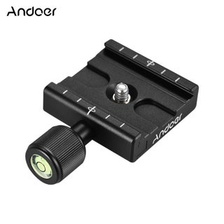 QR-50 Quick Release Plate Clamp Adapter With Built-in Bubble Level For Arca Swiss RRS Wimberley Tripod Ball Head Black - v1602588544/N40983905A_1