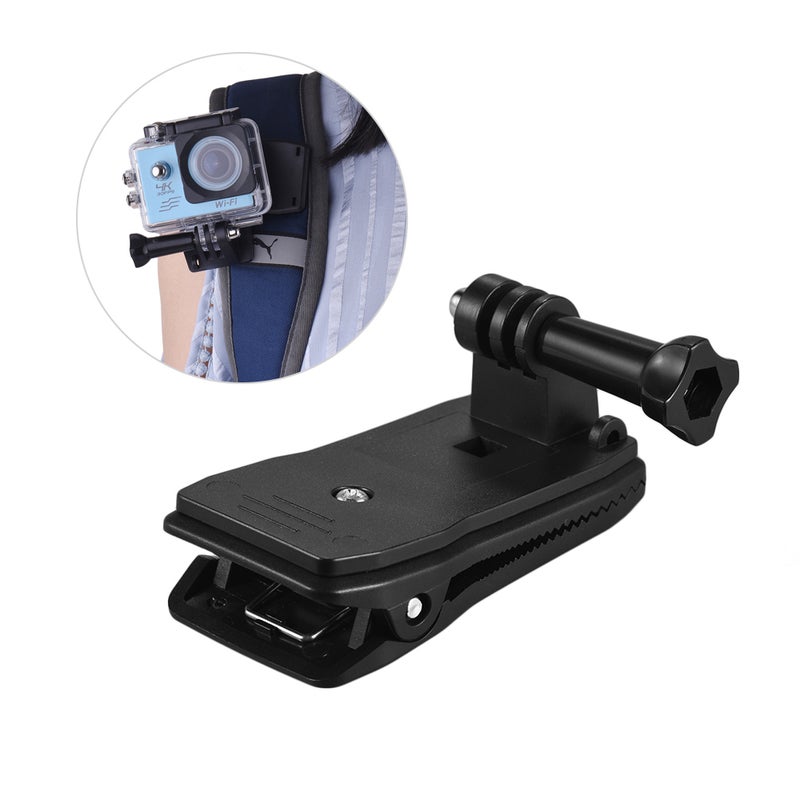 Backpack Strap Cap Clip Mount Black  - Image 1