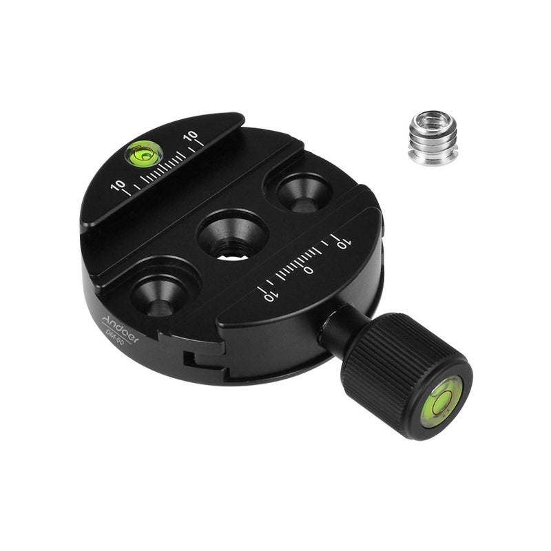 ANDOER Quick Release Plate Clamp With Adapter And Bubble Level Black - Image 4