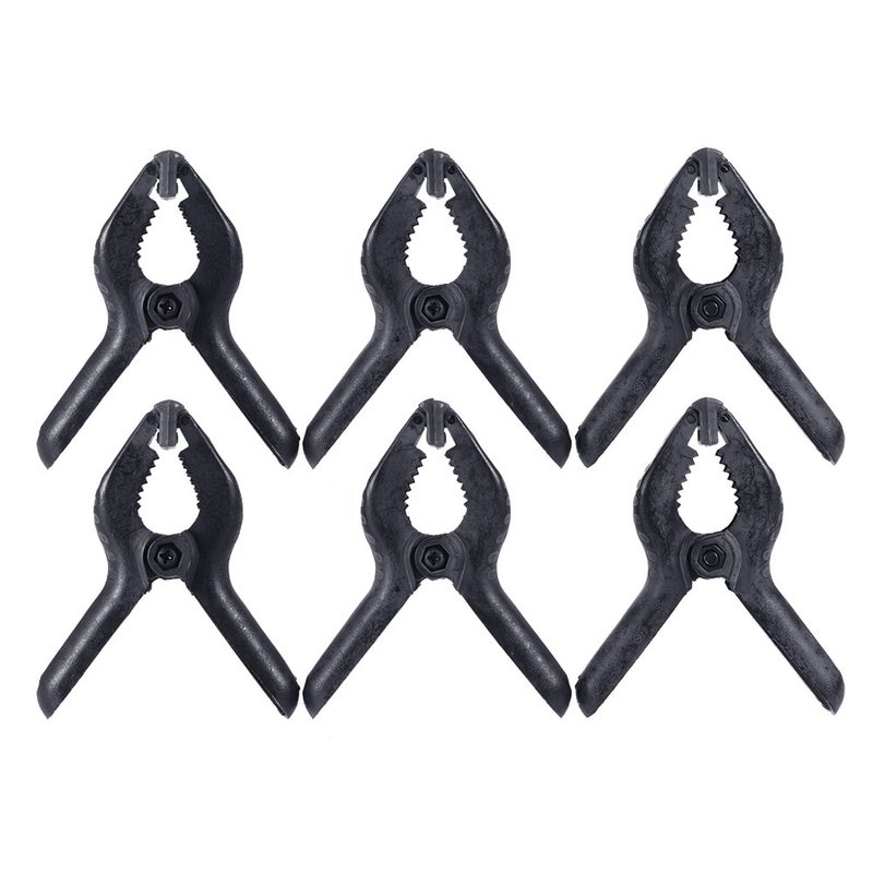6 Pieces Plastic Tight Clip Clamp For Photography Studio Photo Paper Background Backdrop Stand Holder Black