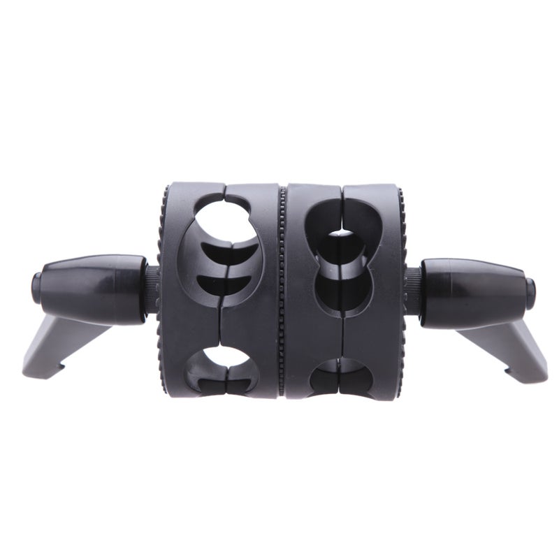 Generic - Dual Swiveling Grip Head Angle Clamp For Photo Studio Boom Arm Reflector Holder Stand Black - Image 1