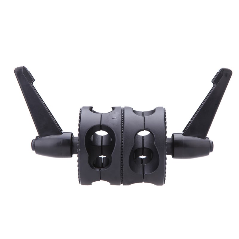 Generic - Dual Swiveling Grip Head Angle Clamp For Photo Studio Boom Arm Reflector Holder Stand Black - Image 1