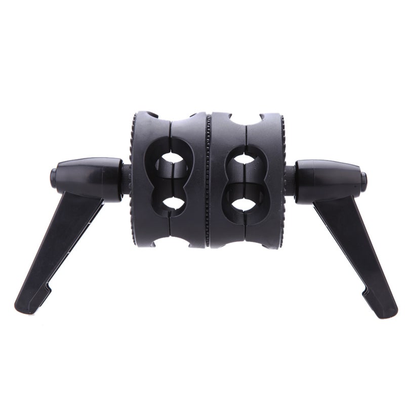Generic - Dual Swiveling Grip Head Angle Clamp For Photo Studio Boom Arm Reflector Holder Stand Black - Image 1