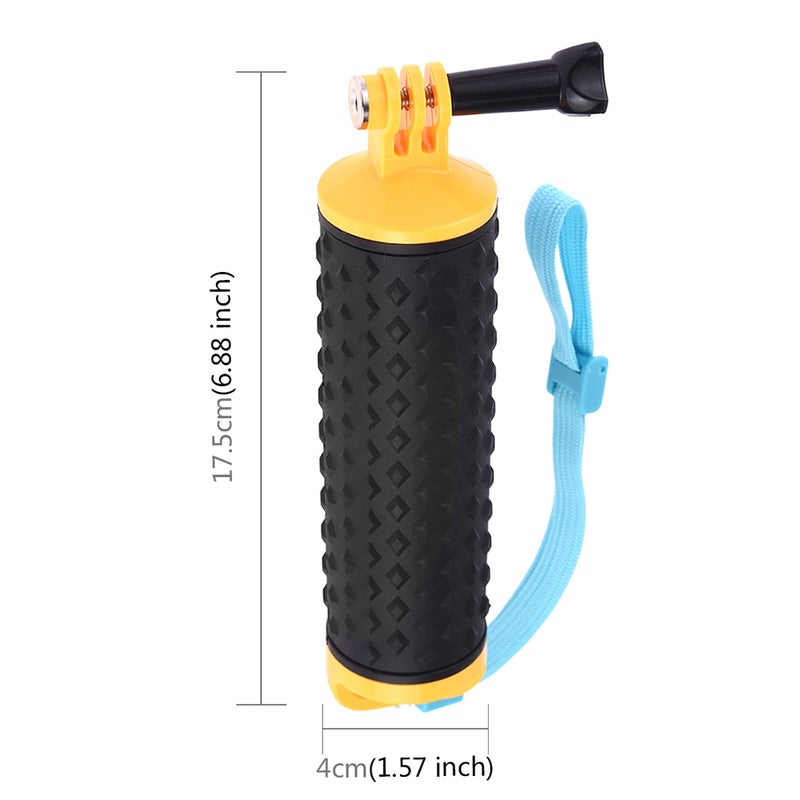 PULUZ Floating Handle Hand Grip Buoyancy Rods And Strap For GoPros Action Camera Black/Yellow  - Image 5