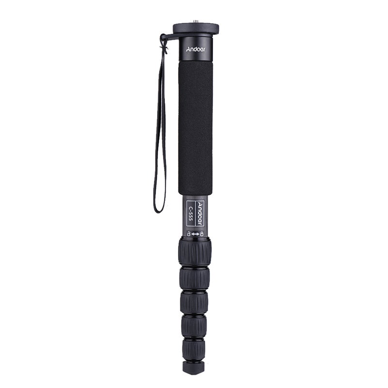 ANDOER C-555 Carbon Fiber Camera Monopod Unipod Stick With Carry Bag Black  - Image 5