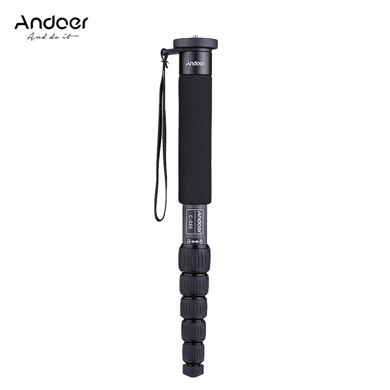 ANDOER C-555 Carbon Fiber Camera Monopod Unipod Stick With Carry Bag Black  - Image 4