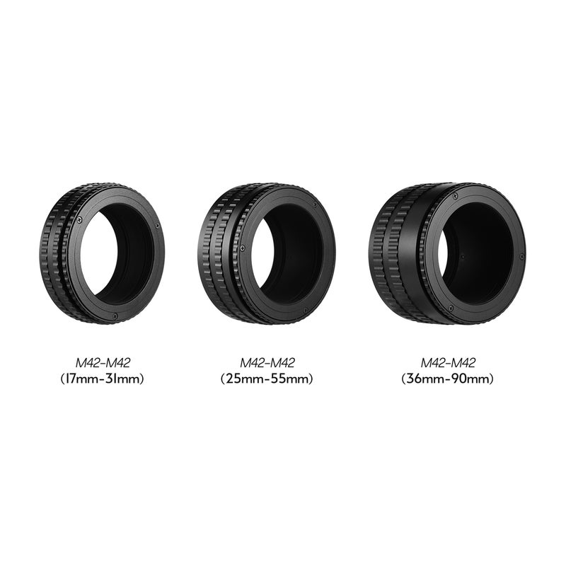 M42 to M42 36mm-90mm Macro Extension Tube Mount Lens Focusing Helicoid Adapter Ring Black  - Image 5