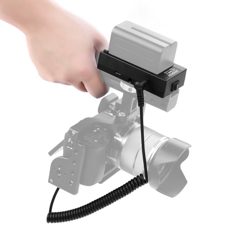 ANDOER NP-F970 F750 Battery Plate Holder Adapter With Dual USB Interface And EN-EL14 Dummy Battery Coupler Black - Image 5