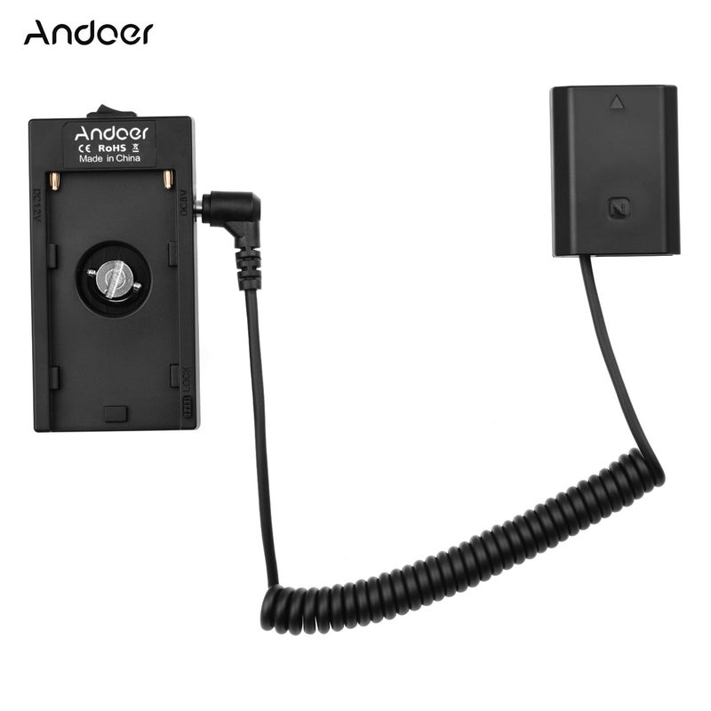 ANDOER NP-F970 F750 Battery Plate Holder Adapter And FZ100 Dummy Battery Coupler Black - Image 1