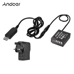 ANDOER 5V USB to NP-W126 Dummy Battery Pack DC Coupler With Power Adapter Black  - Image 1