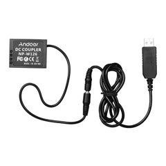 ANDOER 5V USB to NP-W126 Dummy Battery Pack DC Coupler With Power Adapter Black  - Image 3