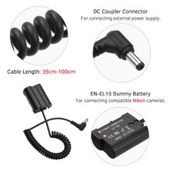 ANDOER EN-EL15 Dummy Battery Pack DC Coupler Connector Spring Cable Battery Replacement For Nikon Camera Black  - Image 2