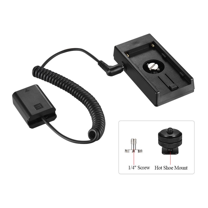 ANDOER NP-F970 To NP-FW50 Dummy Battery Mount Plate Adapter Spring Cable Black - Image 4