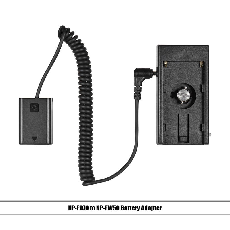 ANDOER NP-F970 To NP-FW50 Dummy Battery Mount Plate Adapter Spring Cable Black - Image 5