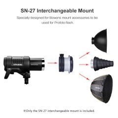 SN-27 Metal Interchangeable Mount For Bowens Mount Accessories Black/Grey - v1602589684/N40984043A_7