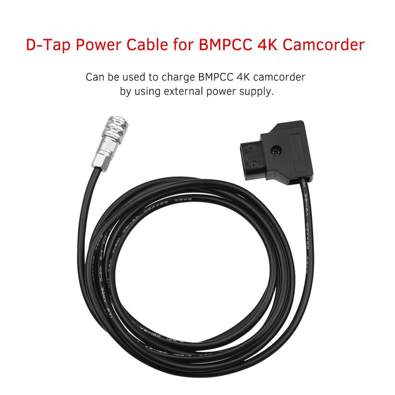 D-Tap to BMPCC 4K 2 Pin Locking Power Cable For Blackmagic Pocket Cinema Camera Black - v1602589708/N40984047A_7