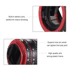 ANDOER Portable Auto Focus Macro 13mm, 21mm And 31mm Extension Tube Adapter Ring Set Black/Red  - Image 4