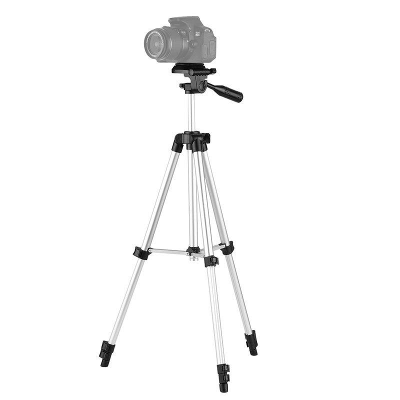 Lightweight Portable Photography Video Tripod Silver  - Image 2