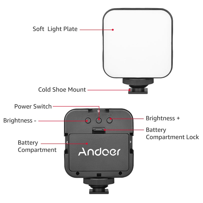 ANDOER Dimmable Mini LED Photography Video Light White - Image 4