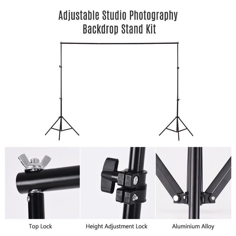 Generic Adjustable Photography Background Support Stand 2 x 2meter Black  - Image 4