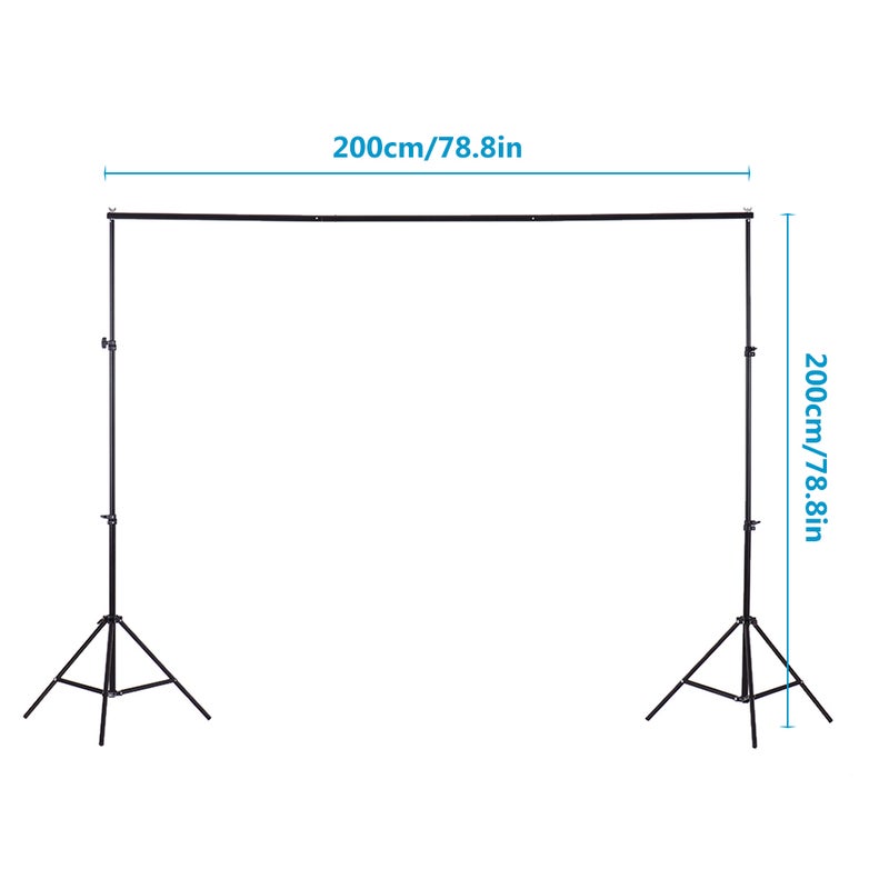 Generic Adjustable Photography Background Support Stand 2 x 2meter Black  - Image 2