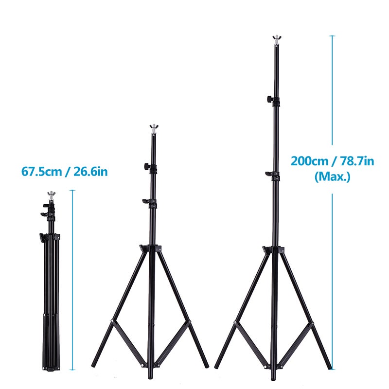 Generic Adjustable Photography Background Support Stand 2 x 2meter Black  - Image 3